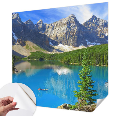 Papel de parede 3D com estampa de lago da montanha