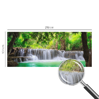 Autocolante de parede fotográfico com imagem de uma cachoeira na floresta
