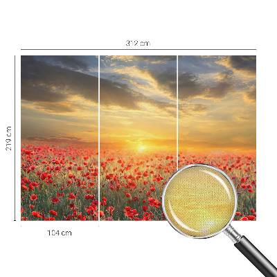 Papel de parede infantil Campo de papoulas