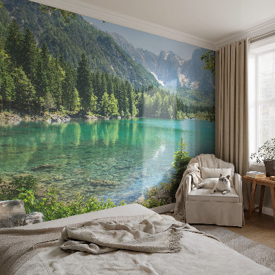 Autocolante de parede fotográfico com imagem de um lago verde