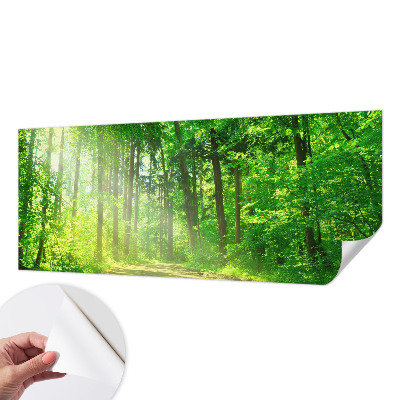 Papel de parede autocolante para sala com estampa de trilha na floresta