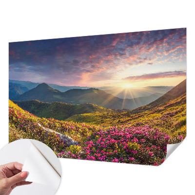 Papel de parede autocolante para quarto com estampa de panorama da montanha