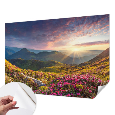 Papel de parede autocolante para quarto com estampa de panorama da montanha