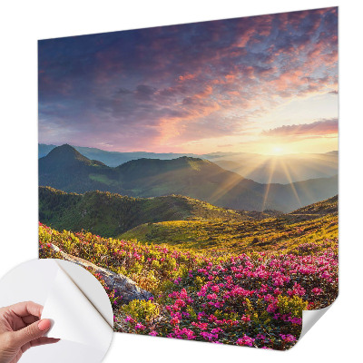 Papel de parede autocolante para quarto com estampa de panorama da montanha