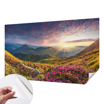 Papel de parede autocolante para quarto com estampa de panorama da montanha