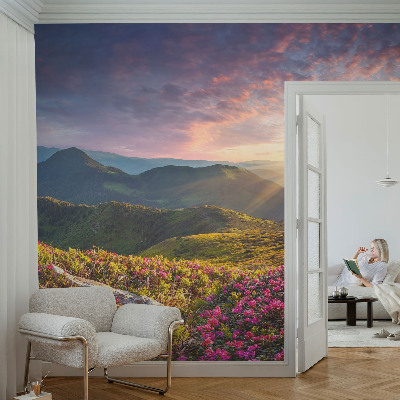 Papel de parede autocolante para quarto com estampa de panorama da montanha