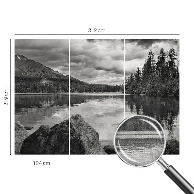 Papel de parede autocolante para sala com estampa panorama da montanha