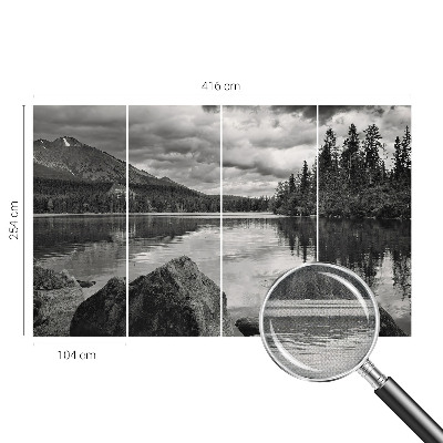 Papel de parede autocolante para sala com estampa panorama da montanha