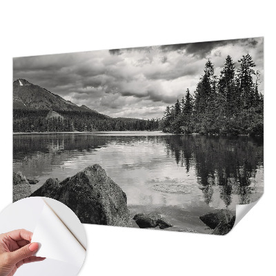 Papel de parede autocolante para sala com estampa panorama da montanha