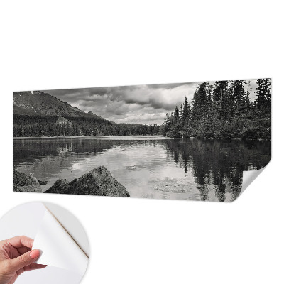 Papel de parede autocolante para sala com estampa panorama da montanha