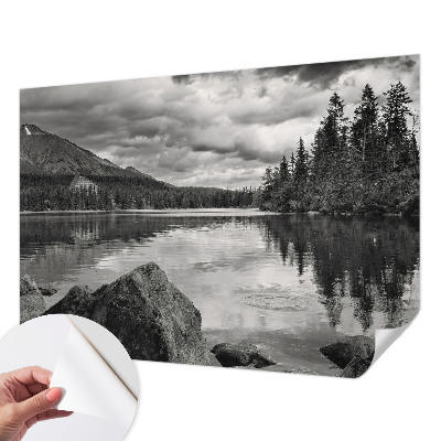 Papel de parede autocolante para sala com estampa panorama da montanha