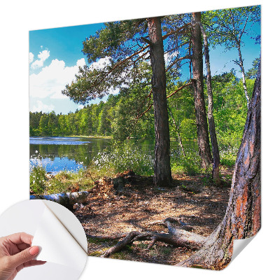 Papel de parede infantil com paisagem florestal