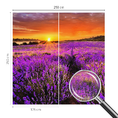 Papel de parede para criança com estampa Pôr do Sol em tons lavanda