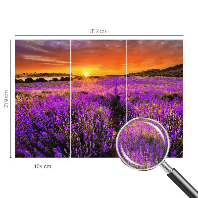 Papel de parede para criança com estampa Pôr do Sol em tons lavanda