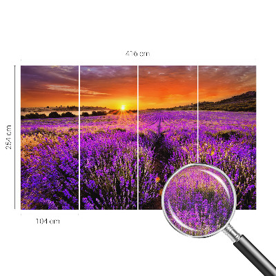 Papel de parede para criança com estampa Pôr do Sol em tons lavanda