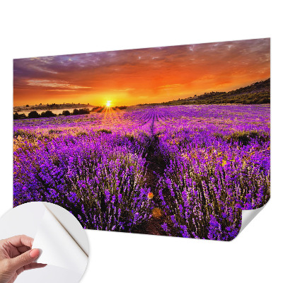 Papel de parede para criança com estampa Pôr do Sol em tons lavanda