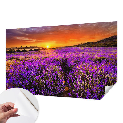 Papel de parede para criança com estampa Pôr do Sol em tons lavanda