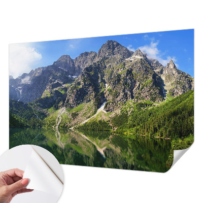 Papel de parede autocolante com estampa de montanhas pitorescas