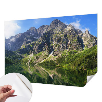 Papel de parede autocolante com estampa de montanhas pitorescas