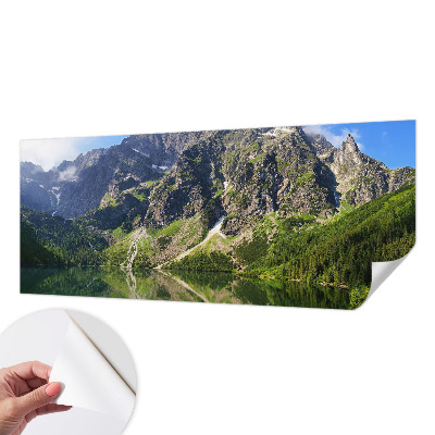 Papel de parede autocolante com estampa de montanhas pitorescas