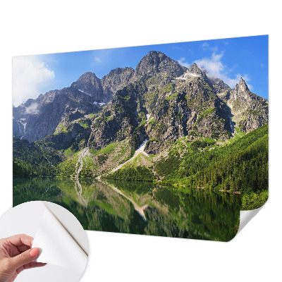 Papel de parede autocolante com estampa de montanhas pitorescas