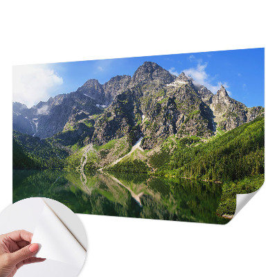 Papel de parede autocolante com estampa de montanhas pitorescas