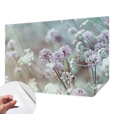 Papel de parede autocolante para quarto com estampa de flores silvestres