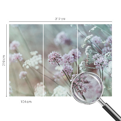 Papel de parede autocolante para quarto com estampa de flores silvestres