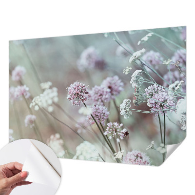 Papel de parede autocolante para quarto com estampa de flores silvestres