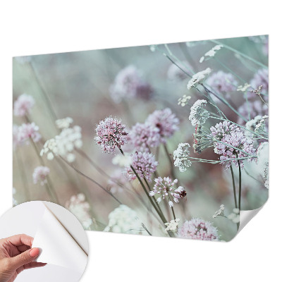 Papel de parede autocolante para quarto com estampa de flores silvestres