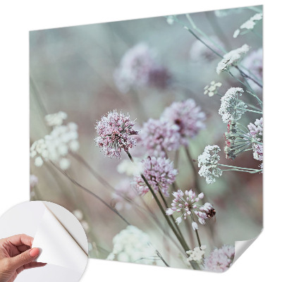 Papel de parede autocolante para quarto com estampa de flores silvestres