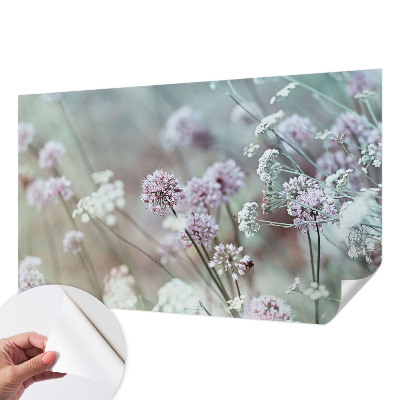 Papel de parede autocolante para quarto com estampa de flores silvestres