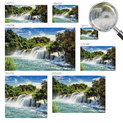 Autocolante de parede fotográfico com imagem de uma cachoeira deslumbrante