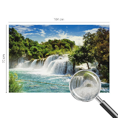 Autocolante de parede fotográfico com imagem de uma cachoeira deslumbrante