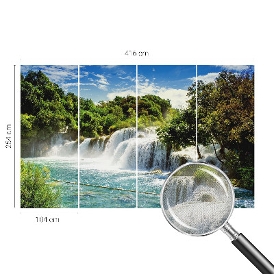 Autocolante de parede fotográfico com imagem de uma cachoeira deslumbrante