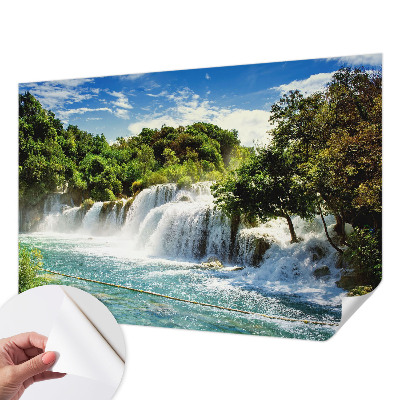 Autocolante de parede fotográfico com imagem de uma cachoeira deslumbrante