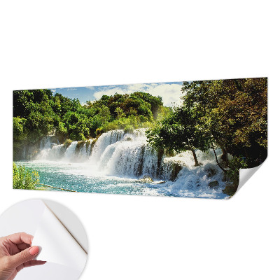 Autocolante de parede fotográfico com imagem de uma cachoeira deslumbrante