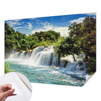 Autocolante de parede fotográfico com imagem de uma cachoeira deslumbrante