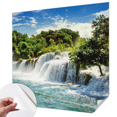 Autocolante de parede fotográfico com imagem de uma cachoeira deslumbrante