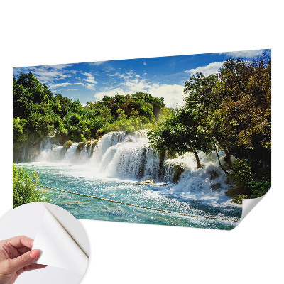 Autocolante de parede fotográfico com imagem de uma cachoeira deslumbrante