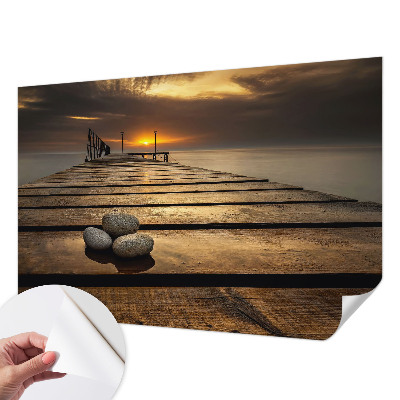 Papel de parede autocolante com estampa de pôr do sol