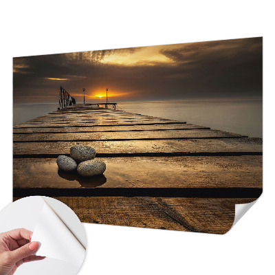 Papel de parede autocolante com estampa de pôr do sol