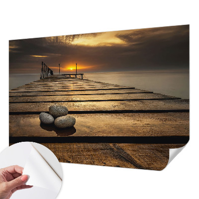 Papel de parede autocolante com estampa de pôr do sol