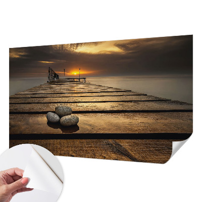 Papel de parede autocolante com estampa de pôr do sol