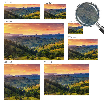 Papel de parede para criança com estampado de paisagem montanhosa