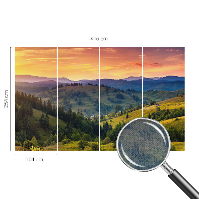 Papel de parede para criança com estampado de paisagem montanhosa
