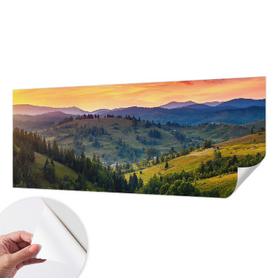 Papel de parede para criança com estampado de paisagem montanhosa