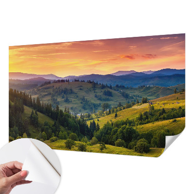 Papel de parede para criança com estampado de paisagem montanhosa