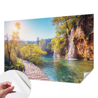 Papel de parede autocolante para sala com estampa de paisagem natural