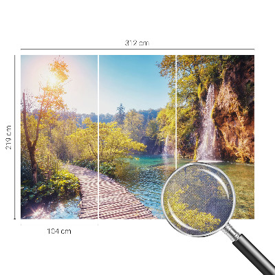 Papel de parede autocolante para sala com estampa de paisagem natural
